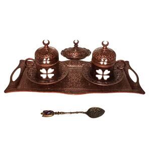 SENA Ornate Copper Tea & Espresso Set – 12pc Vintage Turkish Craft
